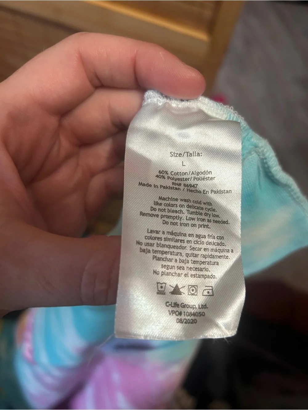 NASA hoodie tie dye large